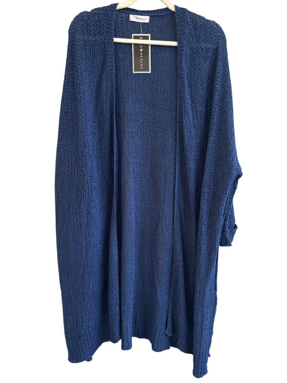 Jax and Henley Sparrow Beachy Cardigan Plus Size 2X/3X Open Front Navy Blue NEW